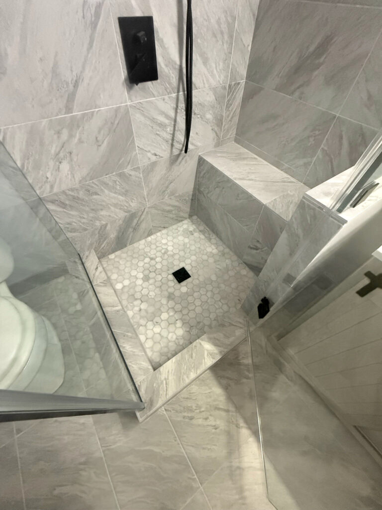 Bathroom remodeling project by Legacy Design and Remodeling LLC